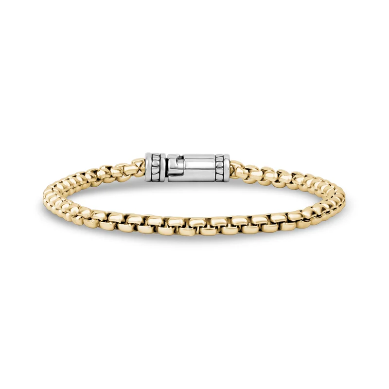 Detailliertes rundes Box-Gliederarmband | 4mm
