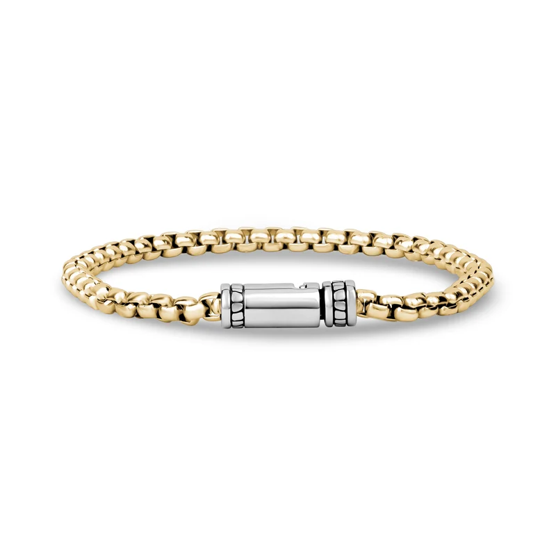 Detailliertes rundes Box-Gliederarmband | 4mm