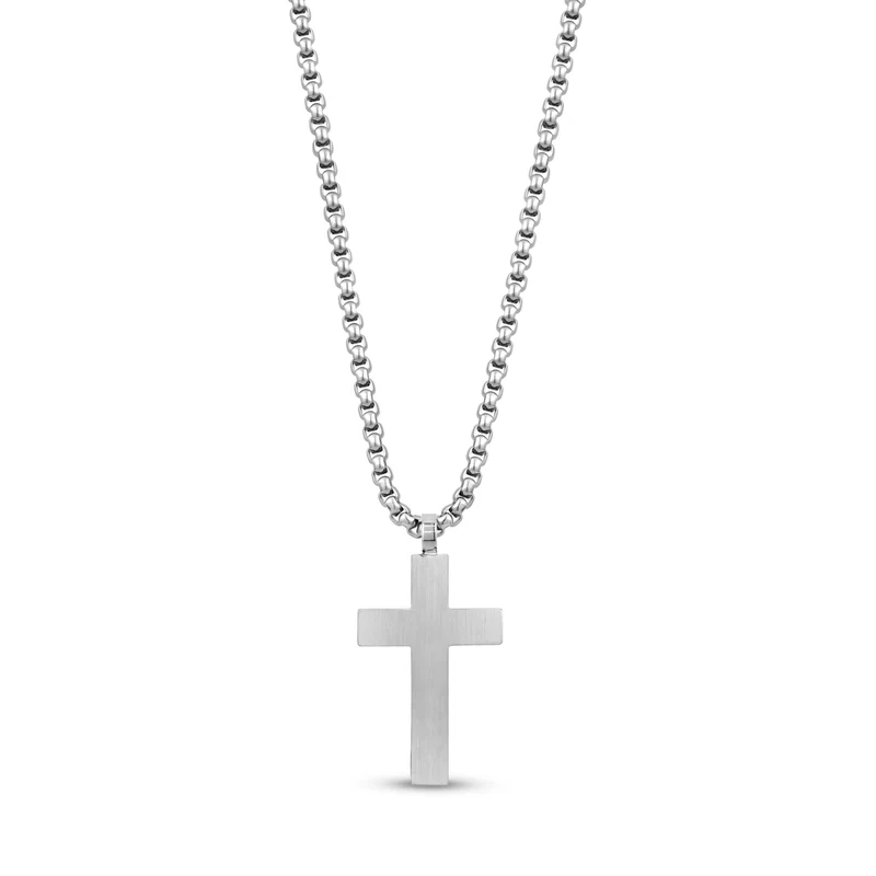 Mattschwarzer Stein-Kreuz-Anhänger