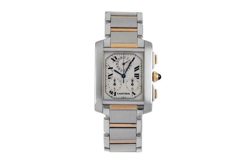 Cartier Tank Francaise chronograph steel / gold quartz men's watch W51004Q4 [2602331]