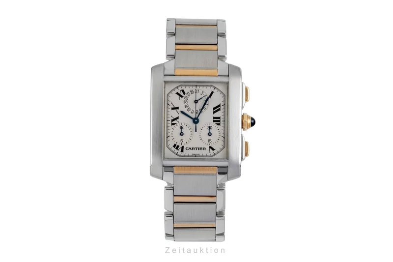 Cartier Tank Francaise chronograph steel / gold quartz men's watch W51004Q4 [2602331]