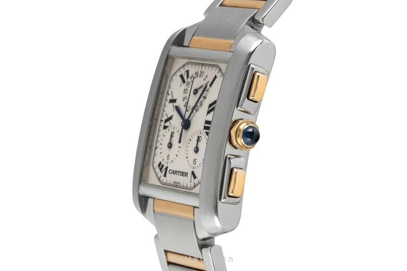 Cartier Tank Francaise chronograph steel / gold quartz men's watch W51004Q4 [2602331]