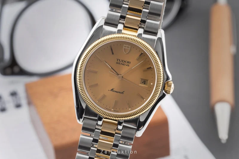 Tudor Monarch gilt / steel quartz men's watch 15633 [2604384]