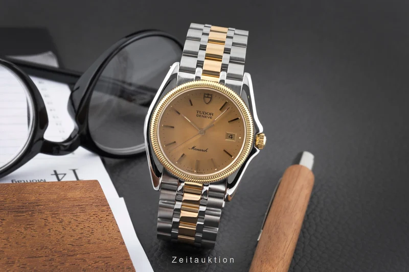 Tudor Monarch gilt / steel quartz men's watch 15633 [2604384]