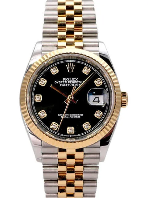 Rolex Datejust 36 126233 Schwarz Diamant Jubile-Band