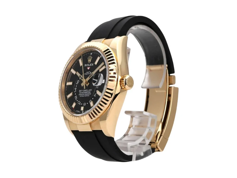 Rolex Sky-Dweller Gelbgold Oysterflex 326238 Schwarz