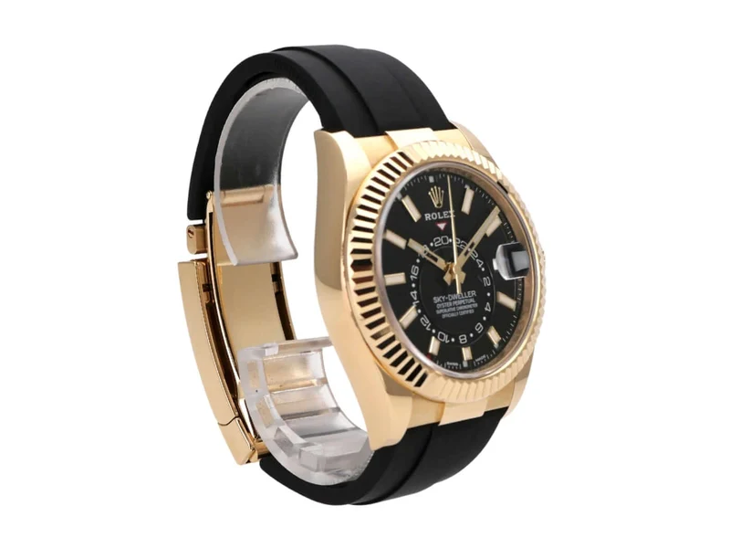 Rolex Sky-Dweller Gelbgold Oysterflex 326238 Schwarz