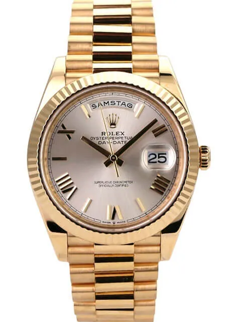 Rolex Day-Date 40 Gelbgold 228238 Silber Römisch