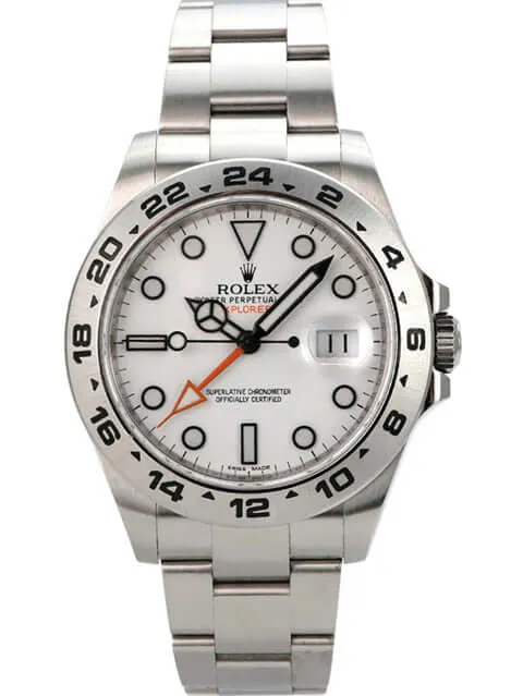 Rolex Explorer II 42 Edelstahl 216570 weißes Zifferblatt