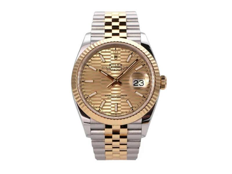 Rolex Datejust 36 Oystersteel Gelbgold 126233 Golden Riffel Jubile-Band
