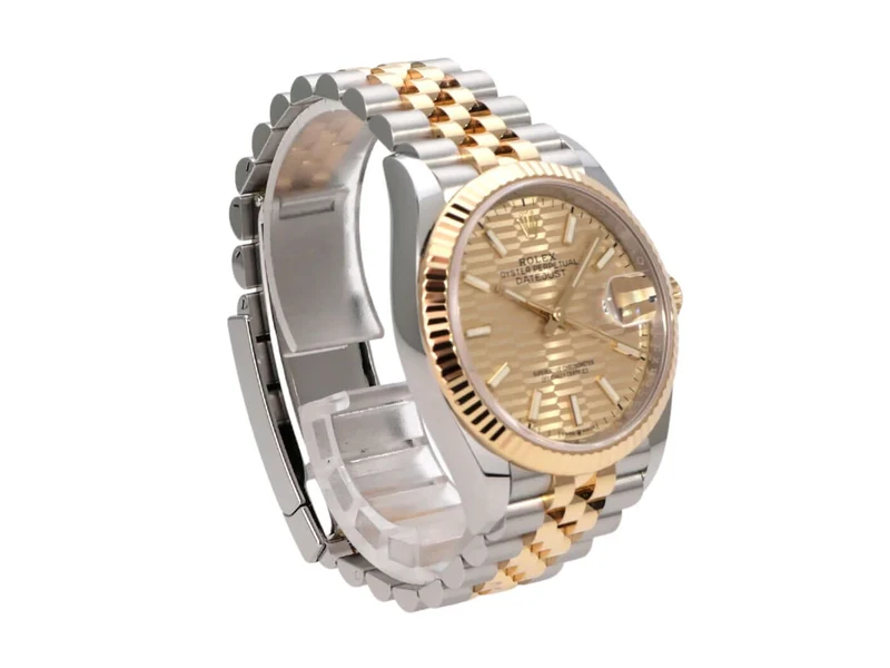 Rolex Datejust 36 Oystersteel Gelbgold 126233 Golden Riffel Jubile-Band