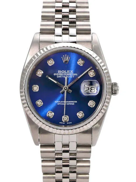 Rolex Datejust 36 Ref. 16234 Blau Diamant Jubile-Band