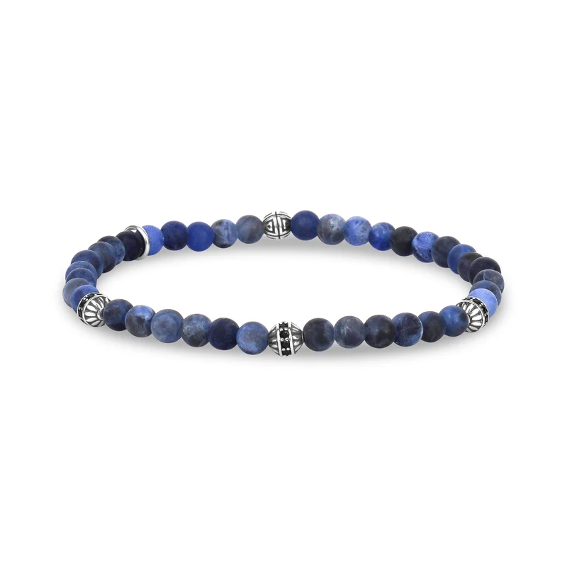 Mattes Sodalith Enigma Perlenarmband