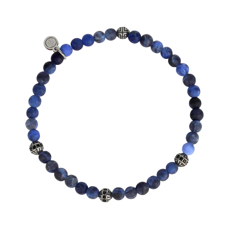 Mattes Sodalith Enigma Perlenarmband