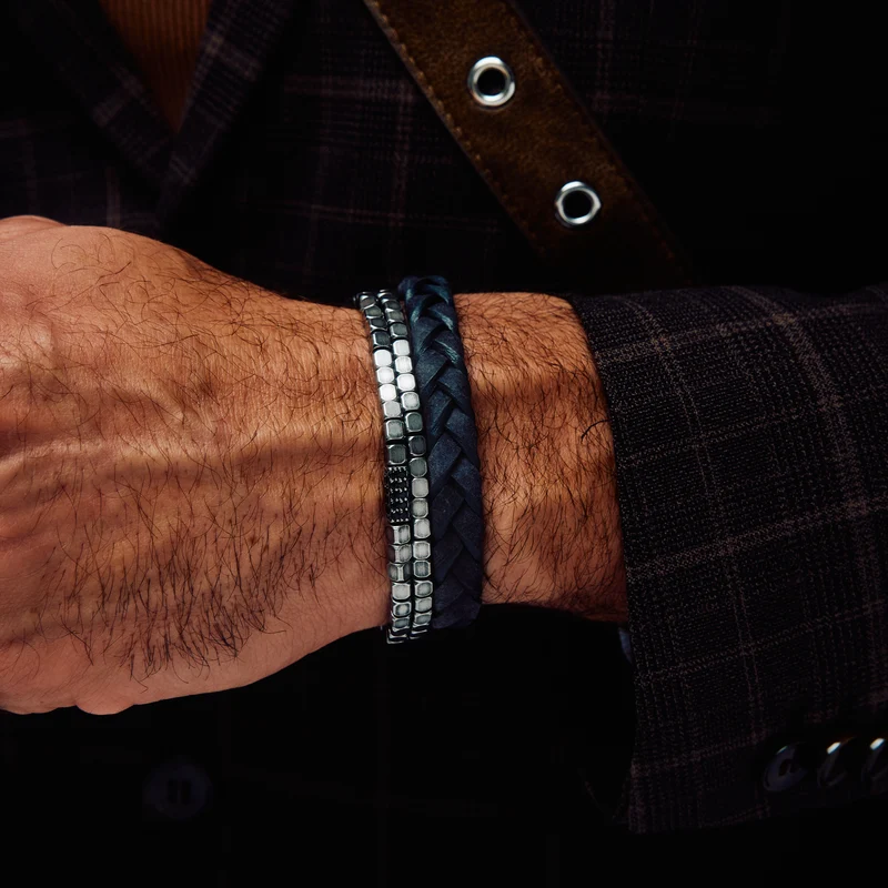 Quadratisches Gliederarmband, antikisiert