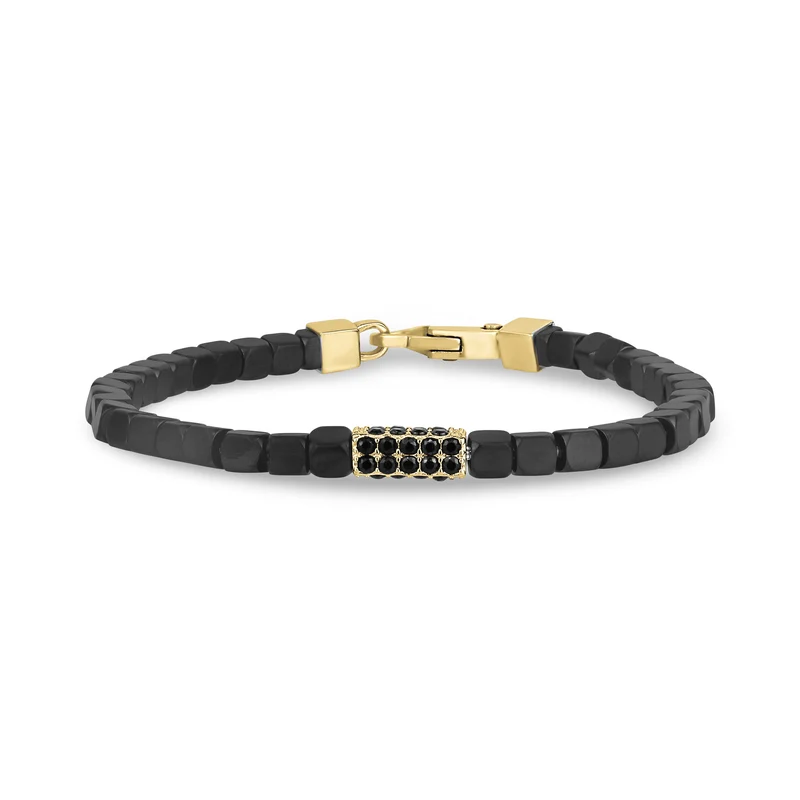 Antikes Quadratisches Gliederarmband mit Steinbesatz