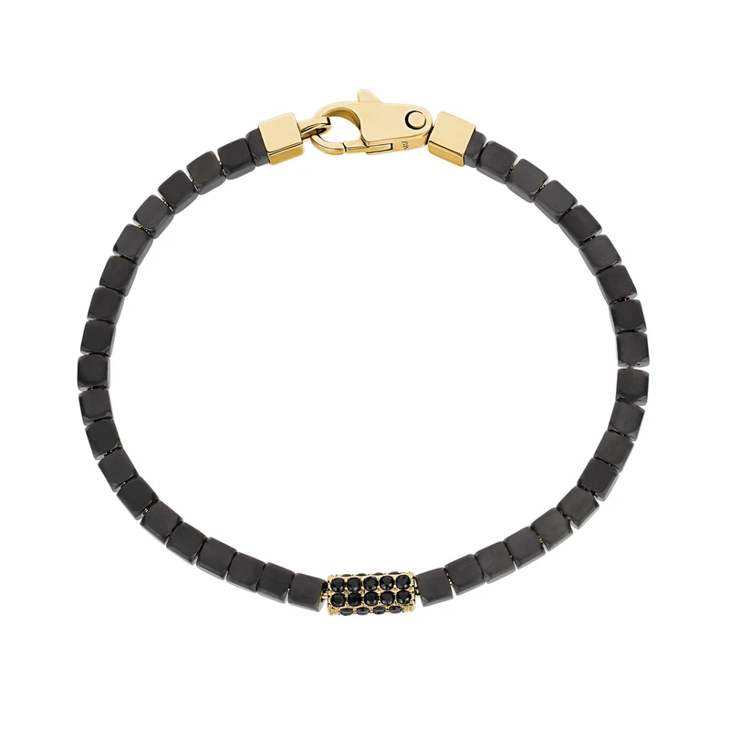 Antikes Quadratisches Gliederarmband mit Steinbesatz