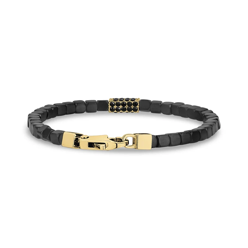 Antikes Quadratisches Gliederarmband mit Steinbesatz