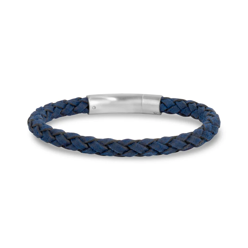Marineblaues Lederarmband | 6MM