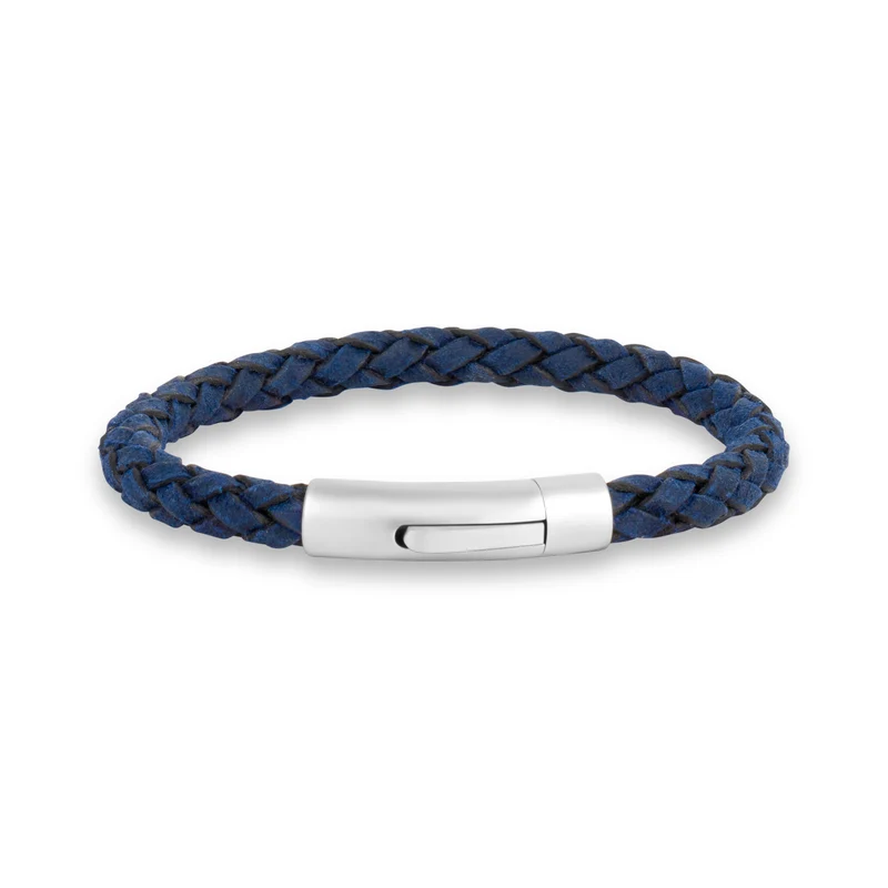 Marineblaues Lederarmband | 6MM