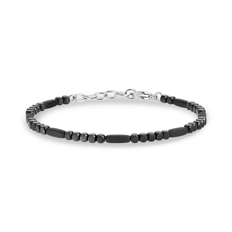 Schwarzes Mosaik-Perlenarmband