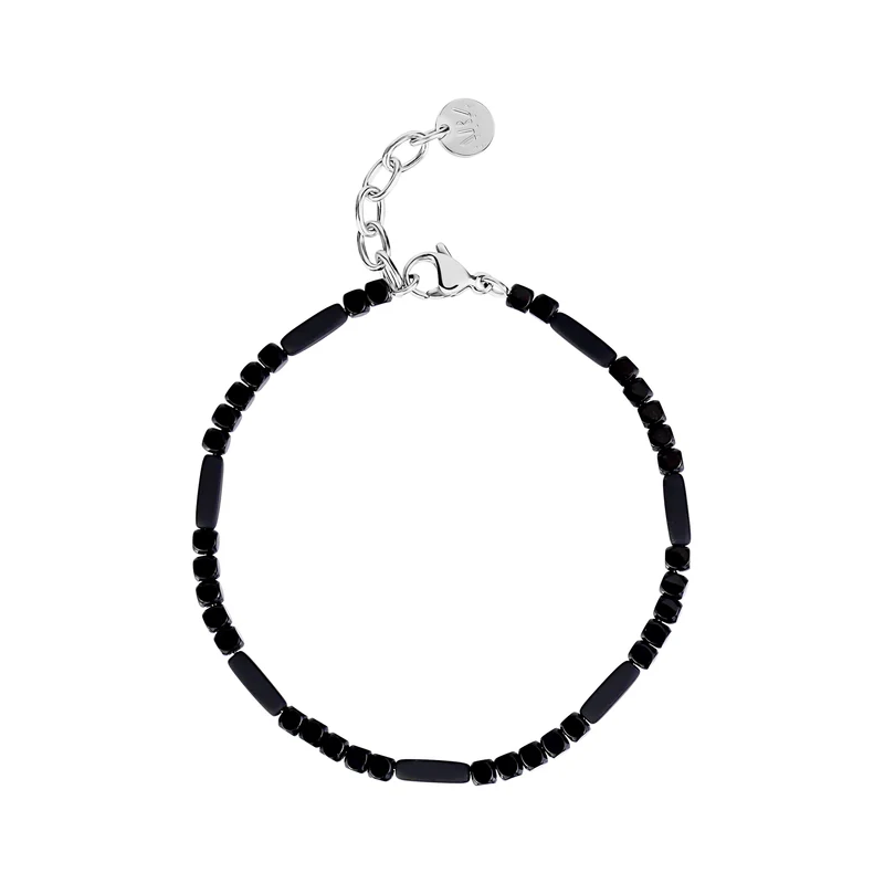 Schwarzes Mosaik-Perlenarmband