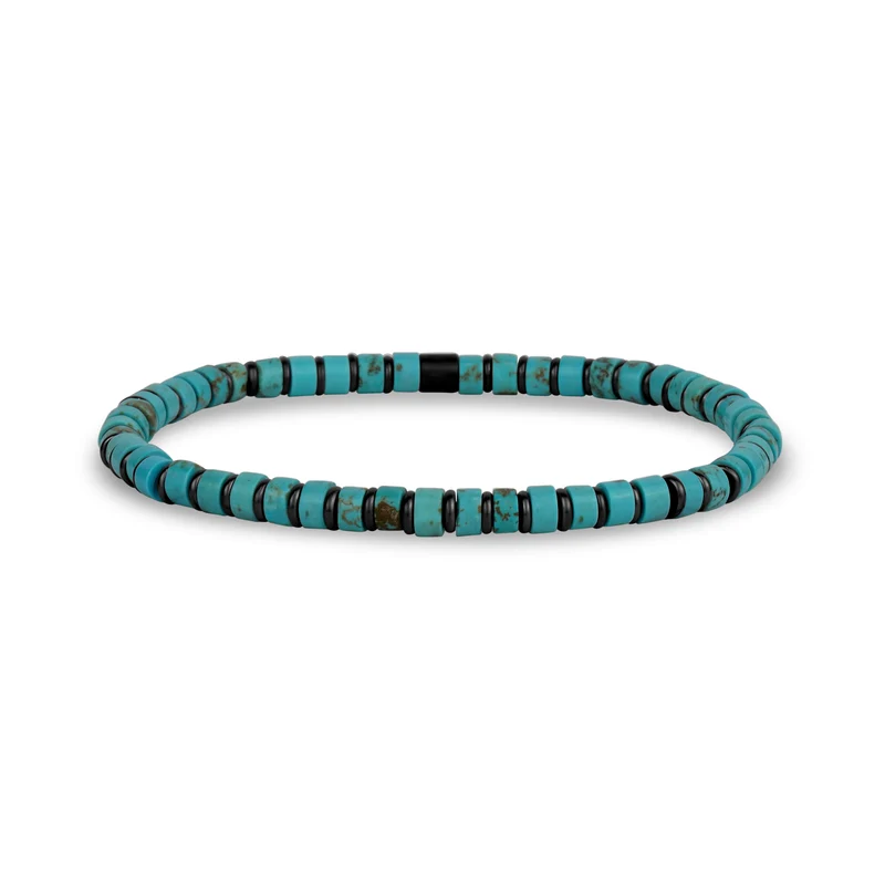 Türkis- und Hämatit-Perlenarmband