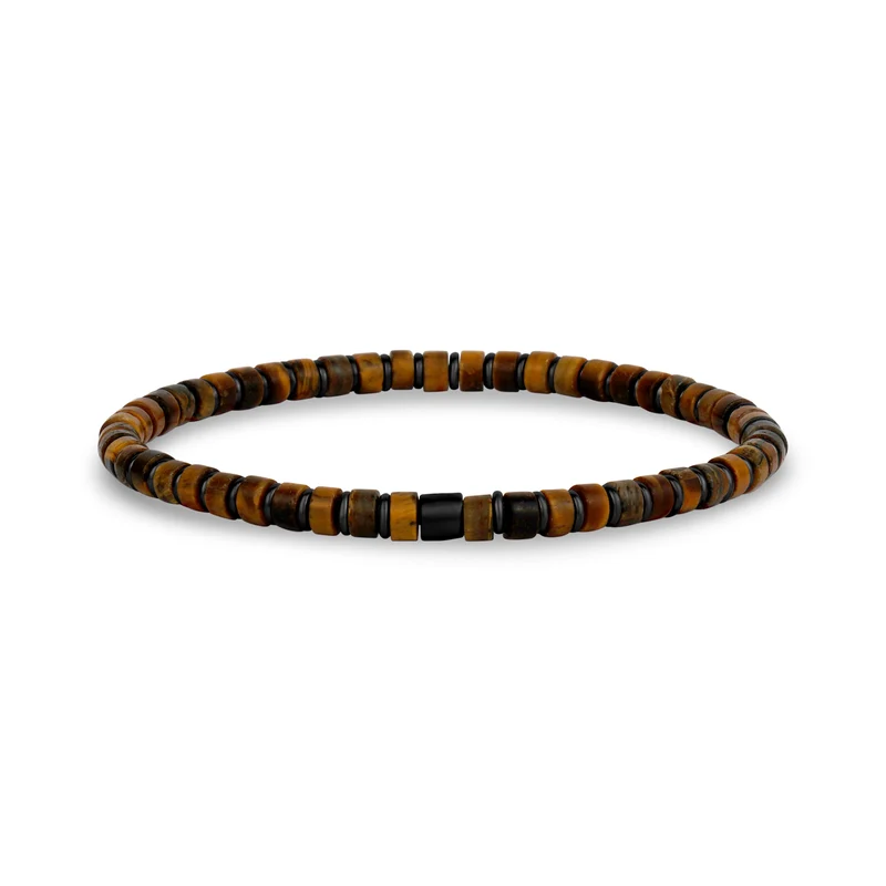Braunes und Hämatit-Perlenarmband