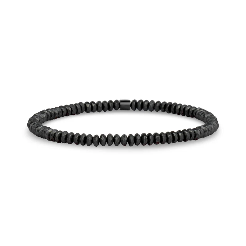 Facettiertes Hämatit-Perlenarmband