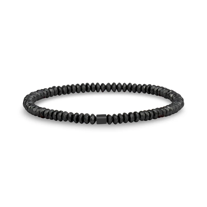 Facettiertes Hämatit-Perlenarmband