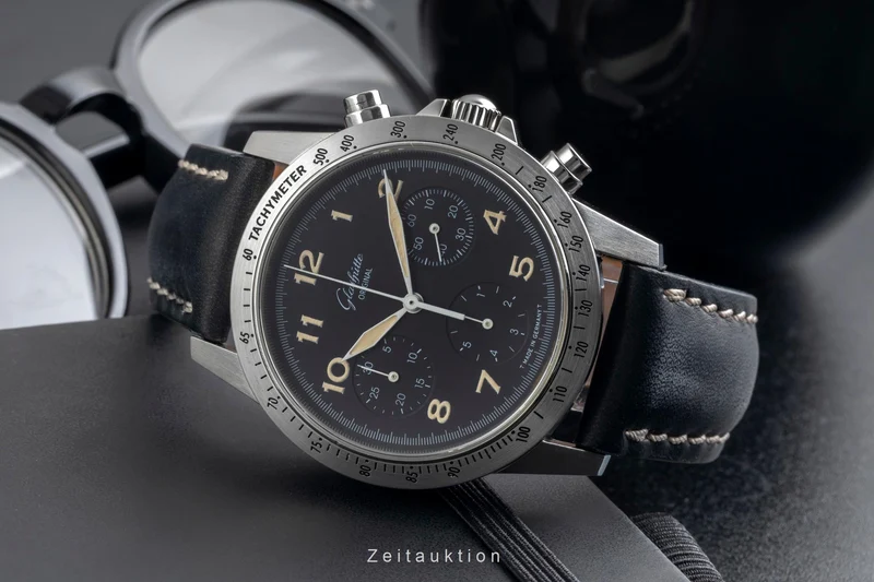 Glashütte Navigator chronograph steel automatic men's watch 10-66-07-07-0 [2604019]