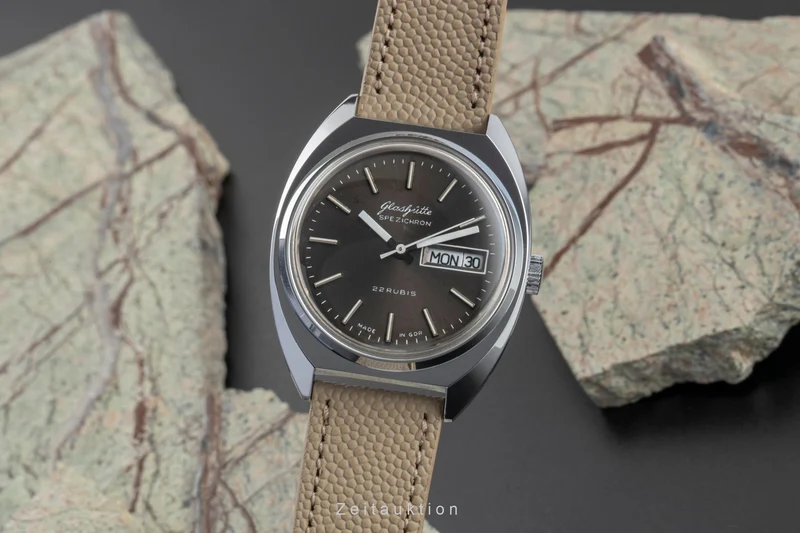 Glashütte Spezichron chromed brass automatic men's watch Vintage [2604201]