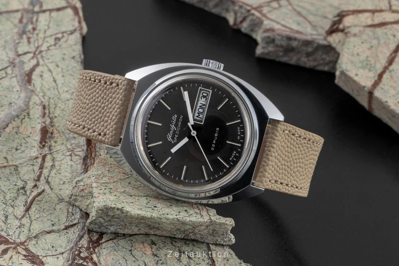 Glashütte Spezichron chromed brass automatic men's watch Vintage [2604201]