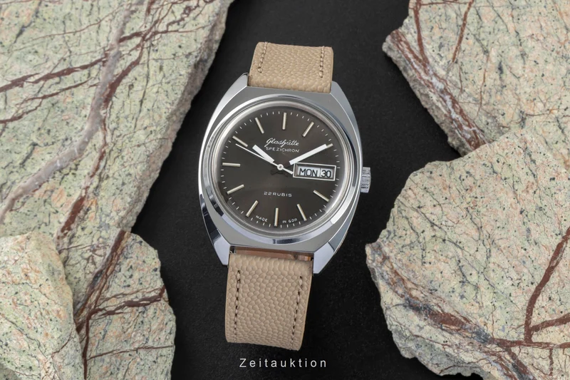 Glashütte Spezichron chromed brass automatic men's watch Vintage [2604201]