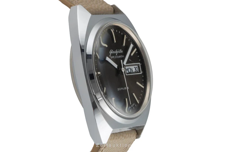 Glashütte Spezichron chromed brass automatic men's watch Vintage [2604201]