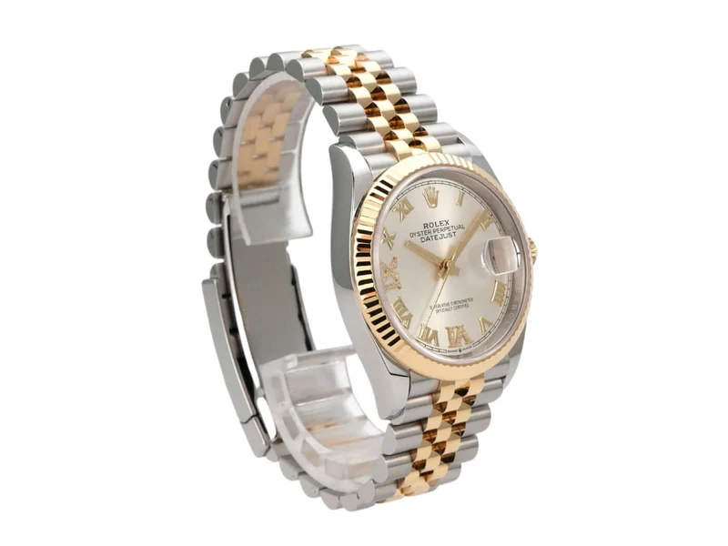 Rolex Datejust 36 Edelstahl Gold 126233 Silber R Diamant Jubile-Band