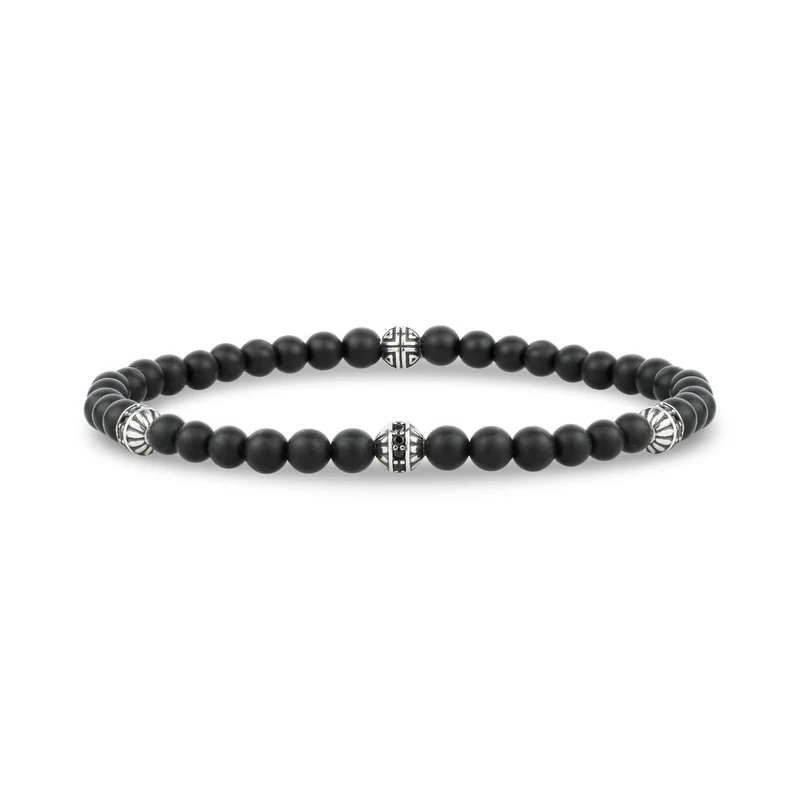 Mattschwarzes Enigma-Perlenarmband