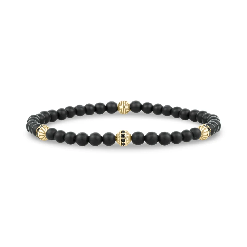 Mattschwarzes Enigma-Perlenarmband