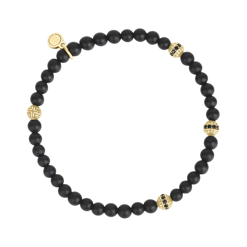 Mattschwarzes Enigma-Perlenarmband