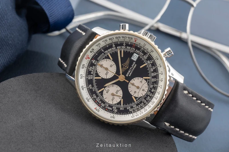 Breitling Old Navitimer chronograph gilt / steel automatic men's watch B13019 [2604081]