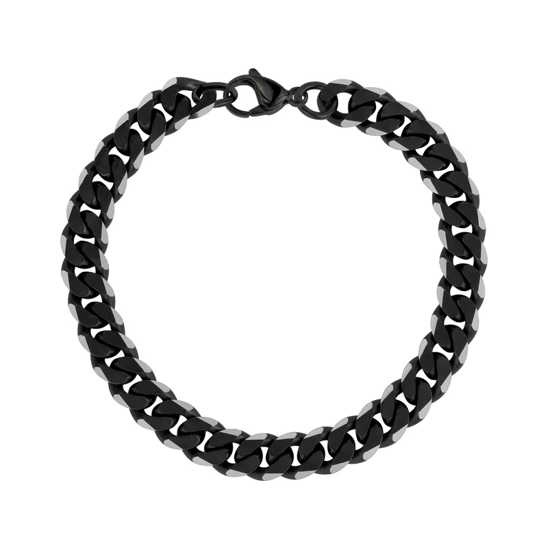 Mattes zweifarbiges kubanisches Gliederarmband | 8MM