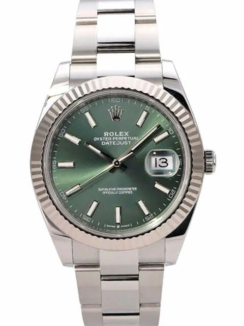 Rolex Datejust 41 Edelstahl Weißgold 126334 Mint Green