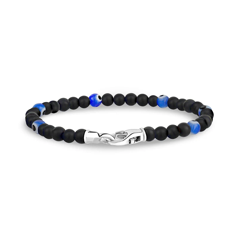 Schwarzer Onyx Evil Eye Armband | 4MM