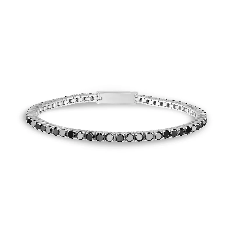 Schwarzer Stein Tennisarmband | 3mm