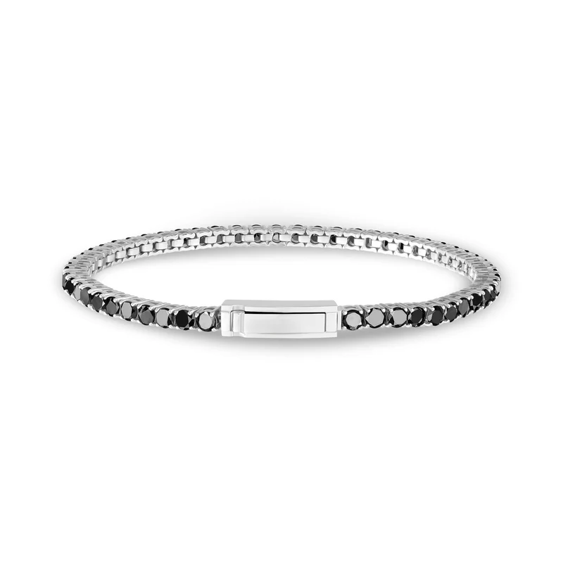 Schwarzer Stein Tennisarmband | 3mm