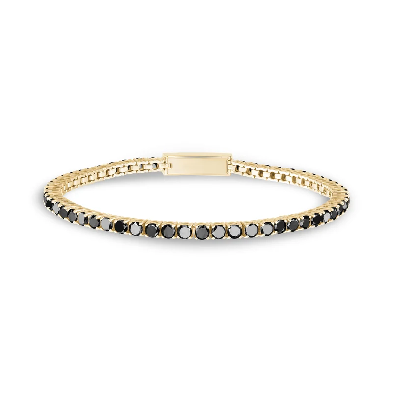 Schwarzer Stein Tennisarmband | 3mm
