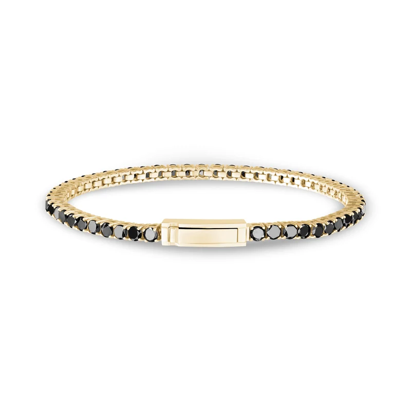 Schwarzer Stein Tennisarmband | 3mm