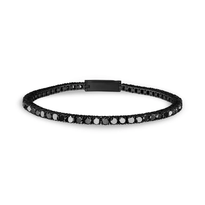 Schwarzer Stein Tennisarmband | 3mm