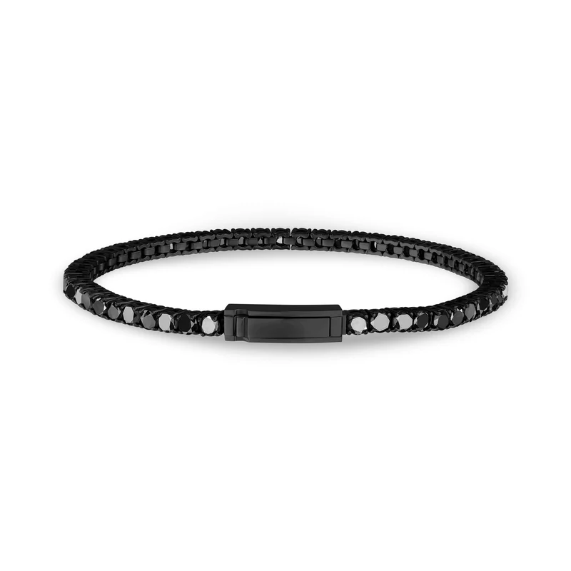 Schwarzer Stein Tennisarmband | 3mm