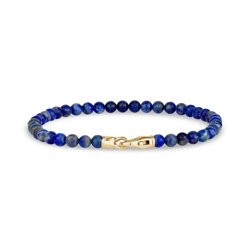 4mm Goldverschluss Lapis Lazuli Perlenarmband
